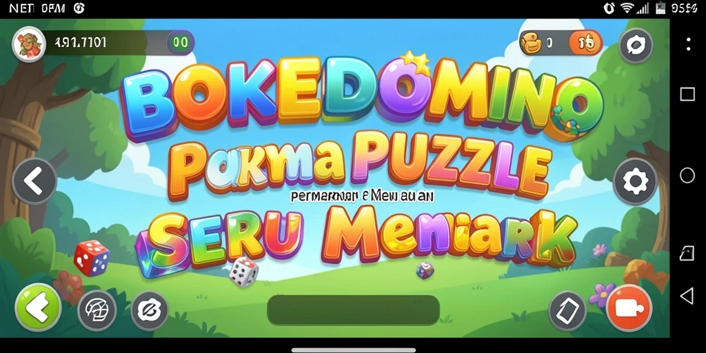 Tampilan menarik gameplay BOKEDOMINO dengan berbagai teka-teki.