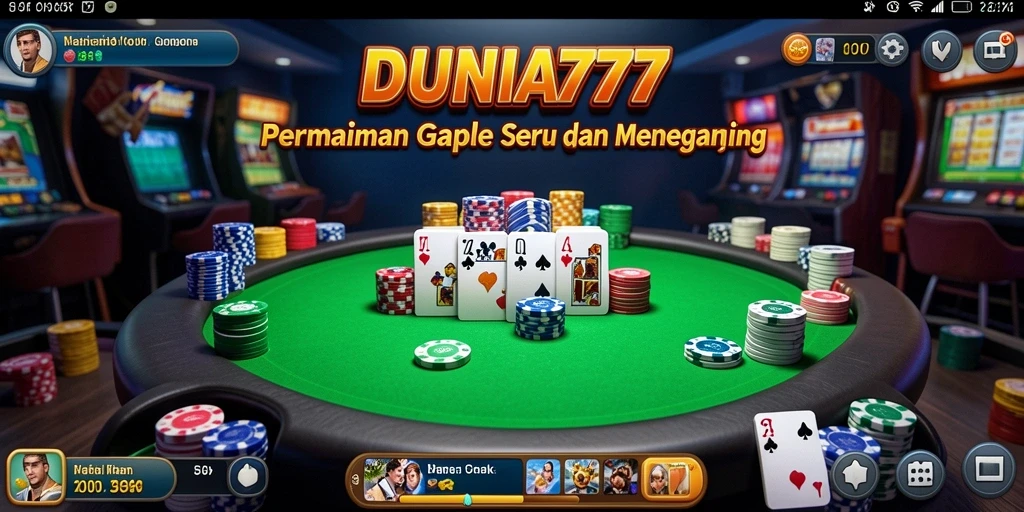 Screenshot gameplay menampilkan serunya permainan Gaple di DUNIA777.