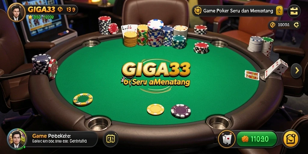 Tampilan gameplay seru GIGA33 dalam permainan Poker.