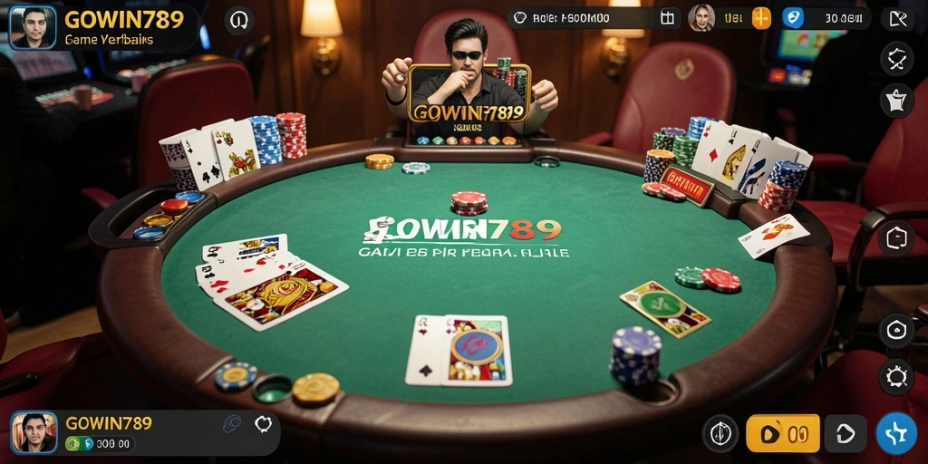 Tampilan menarik dari gameplay poker di GOWIN789.