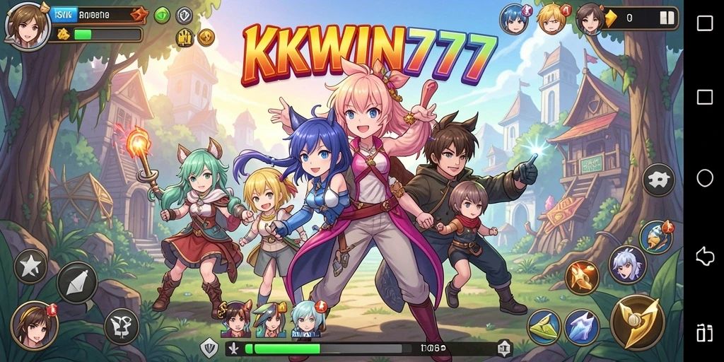 Screenshot KKWIN777 menampilkan pertarungan karakter-karakter anime yang penuh aksi.