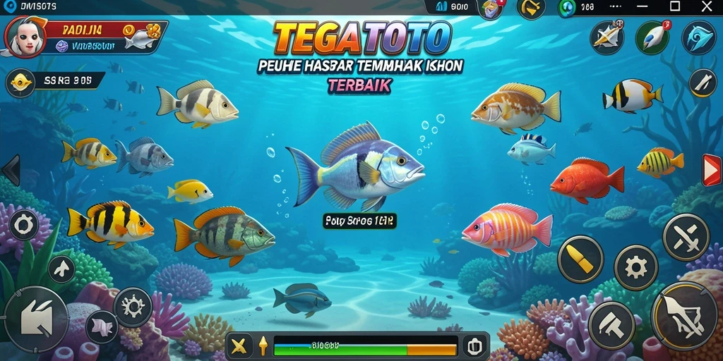 Tampilan gameplay seru TEGALTOTO saat berburu ikan.